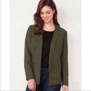 Lauren Conrad • Relaxed Open Front Blazer in Olive